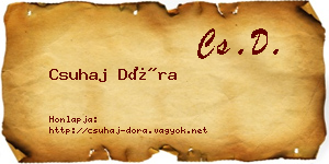 Csuhaj Dóra névjegykártya